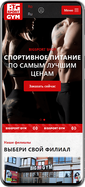 Создание сайта фитнес клуба BIGSPORT GYM
