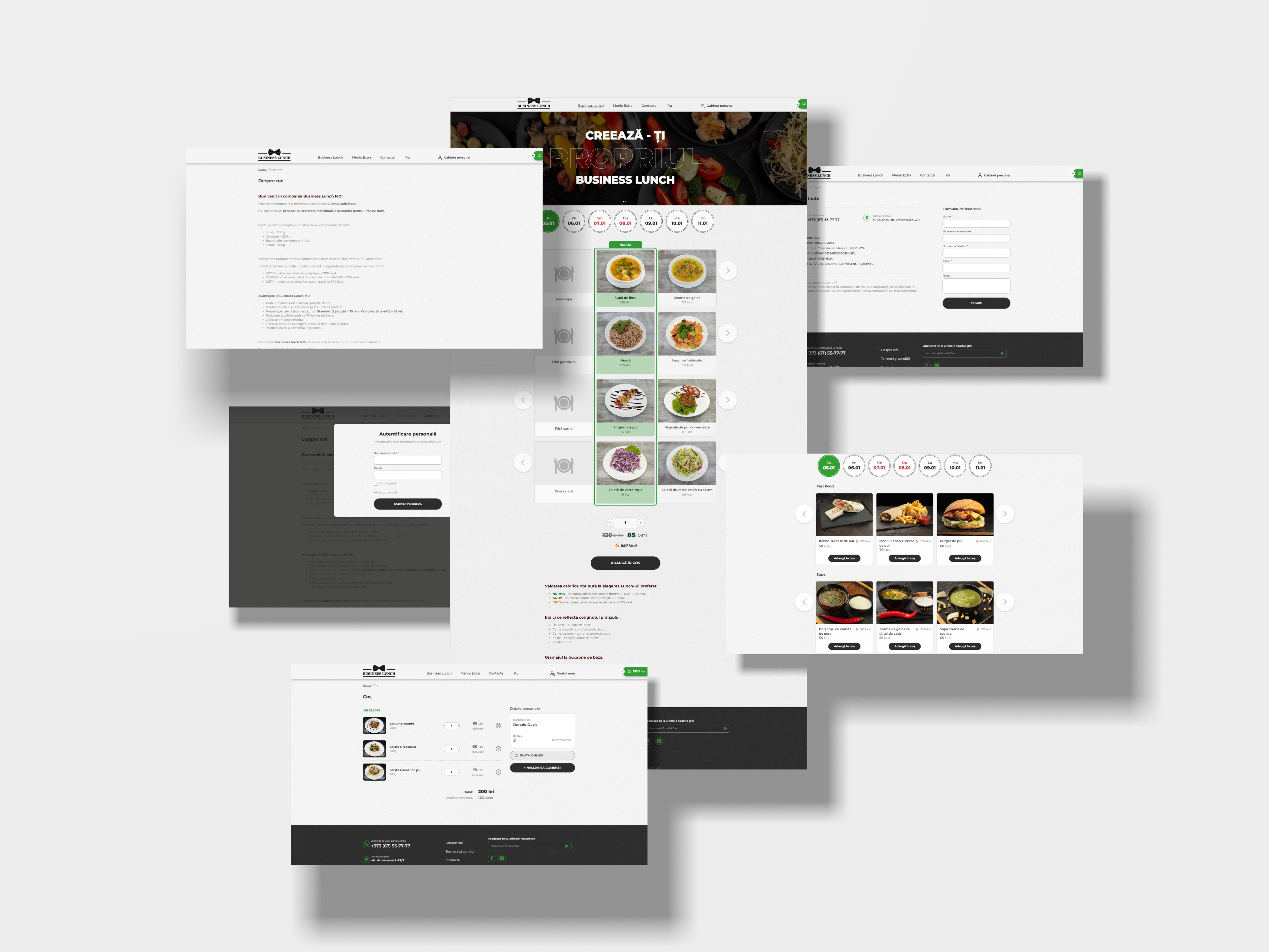 Creare website pentru comandarea prânzului în oficiu businesslunch.md