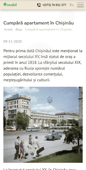 Агентство недвижимости i-imobil.md. Создание и разработка сайтов в Молдове. 