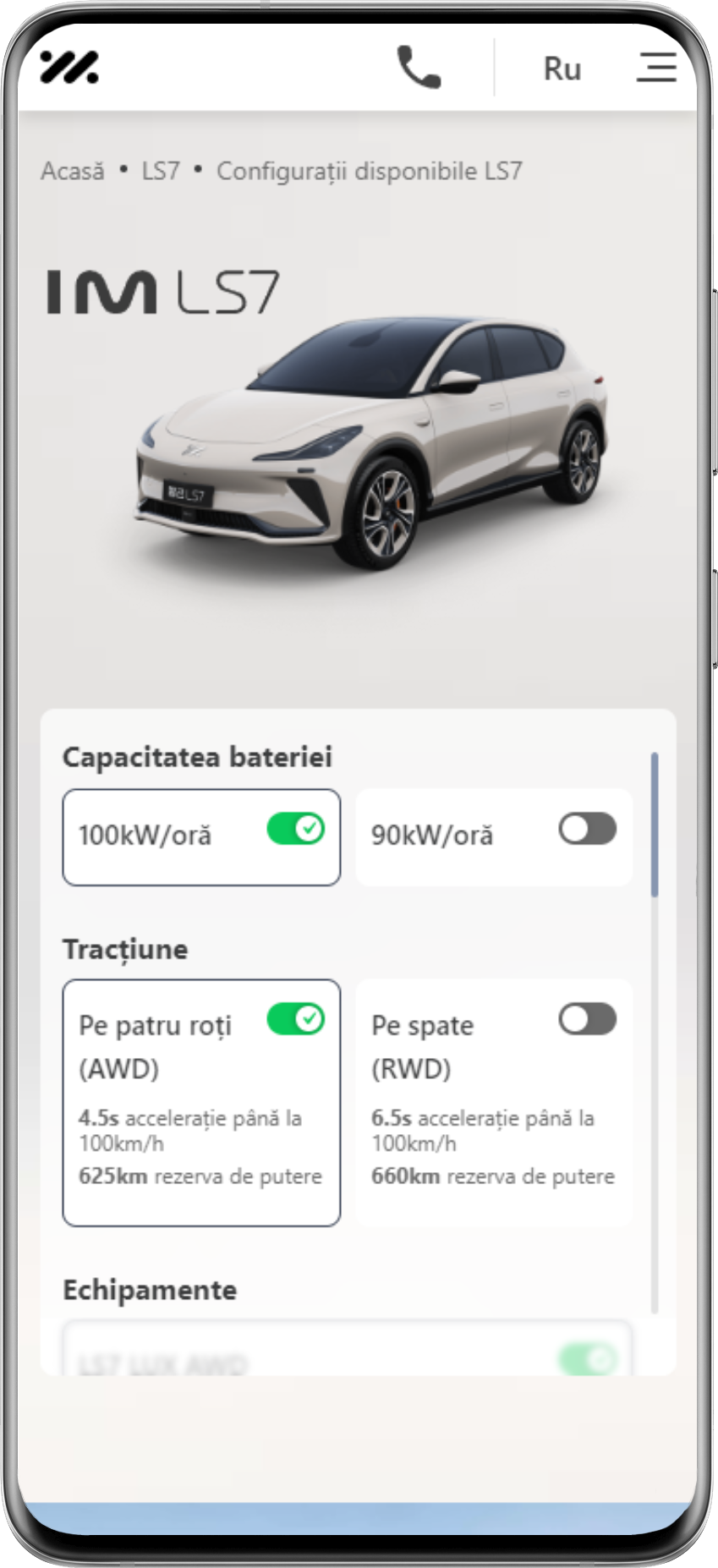 Crearea paginii web a distribuitorului auto IM Motors în Moldova