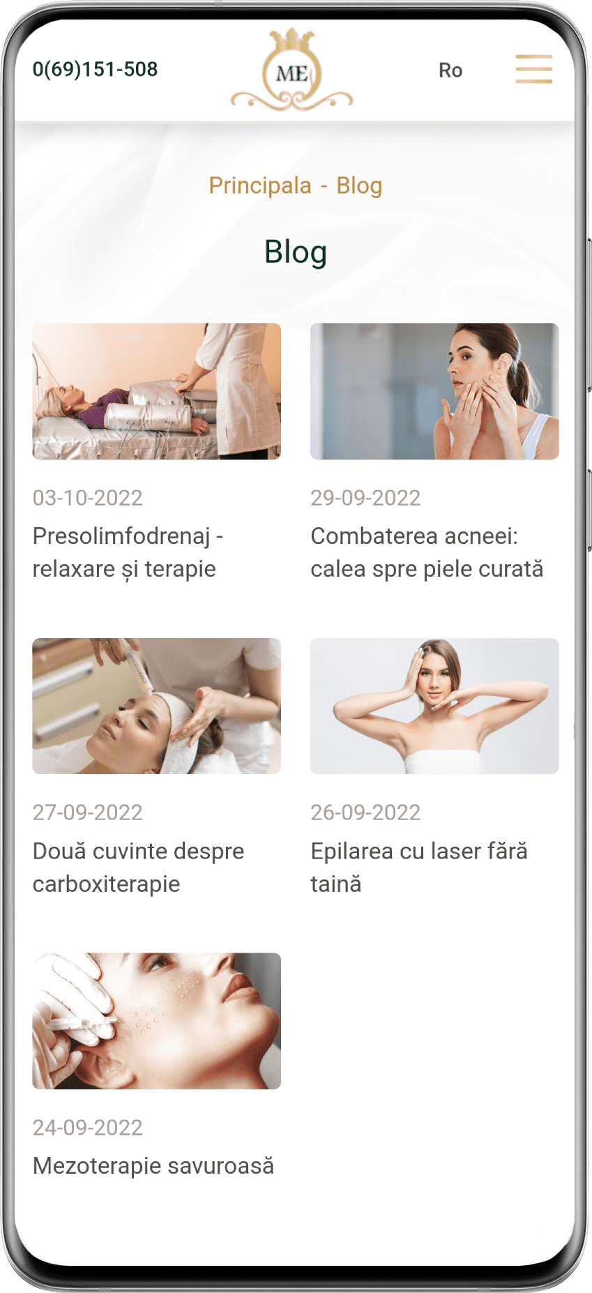 Elaborarea unui site web pentru clinică de cosmetologie