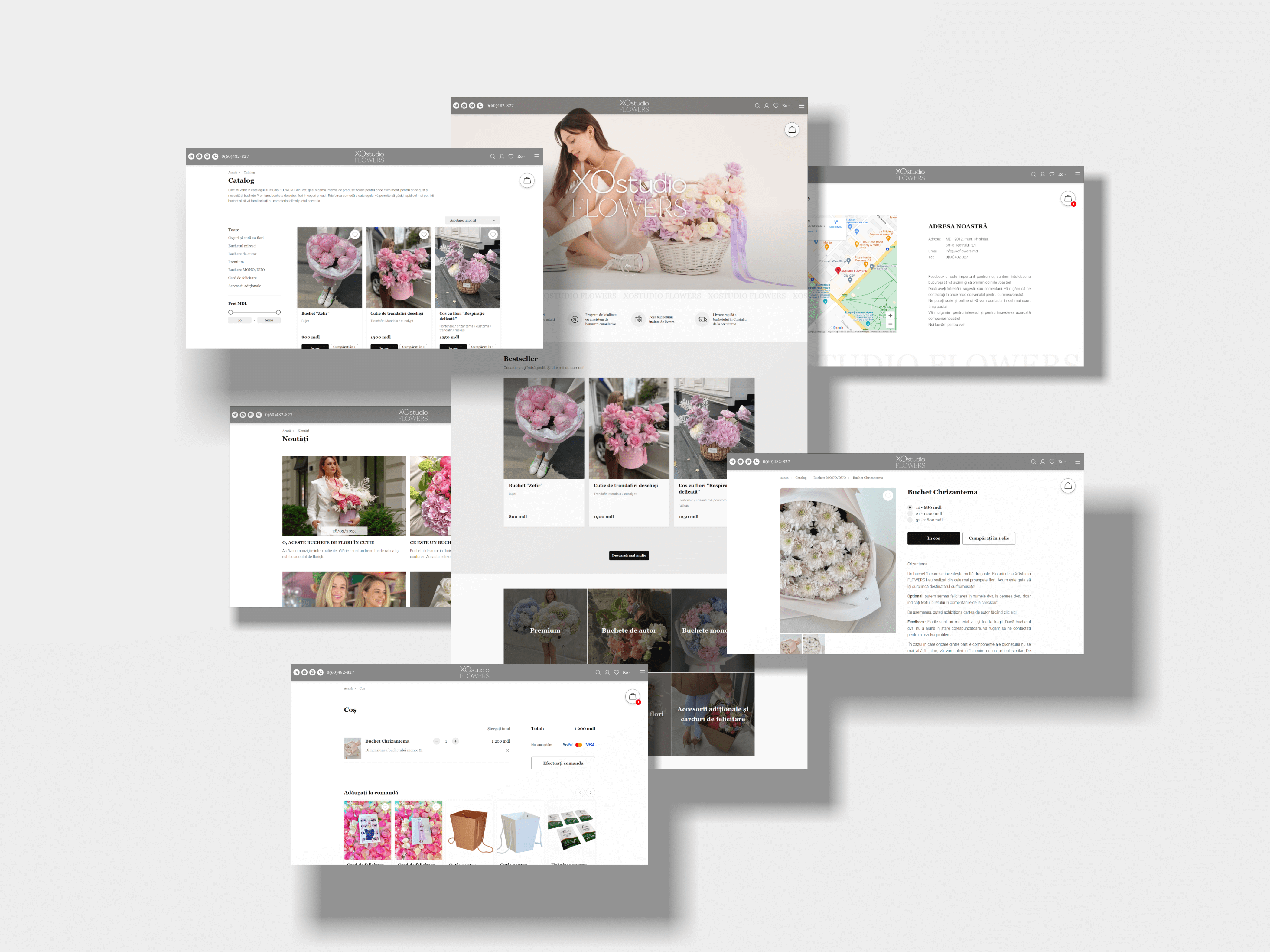 Crearea paginii web a magazinului online XOstudio FLOWERS